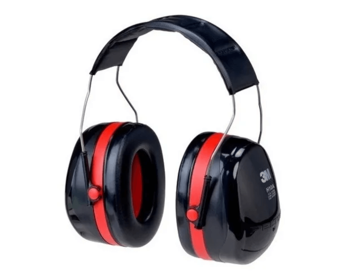 Abafador de Ruído - Marca Peltor 3M - Concha Alta - Vermelho e Preto