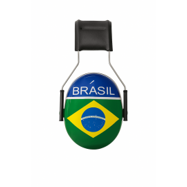 Abafador de Ruído - Marca Peltor 3M - Personalizado Brazilian Flag - Detalhe Azul - Concha Baixa