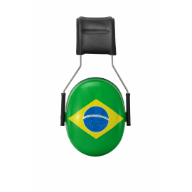 Abafador de Ruído - Marca Peltor 3M - Personalizado Brazilian Flag - Concha Baixa