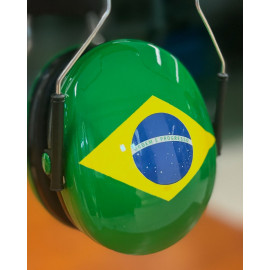 [PRÉ-VENDA] - Abafador de Ruído - Marca Peltor 3M - Personalizado Brazilian Flag - Concha Baixa