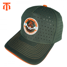 Boné Mundo Tiro Javali - Verde Militar com detalhe Laranja